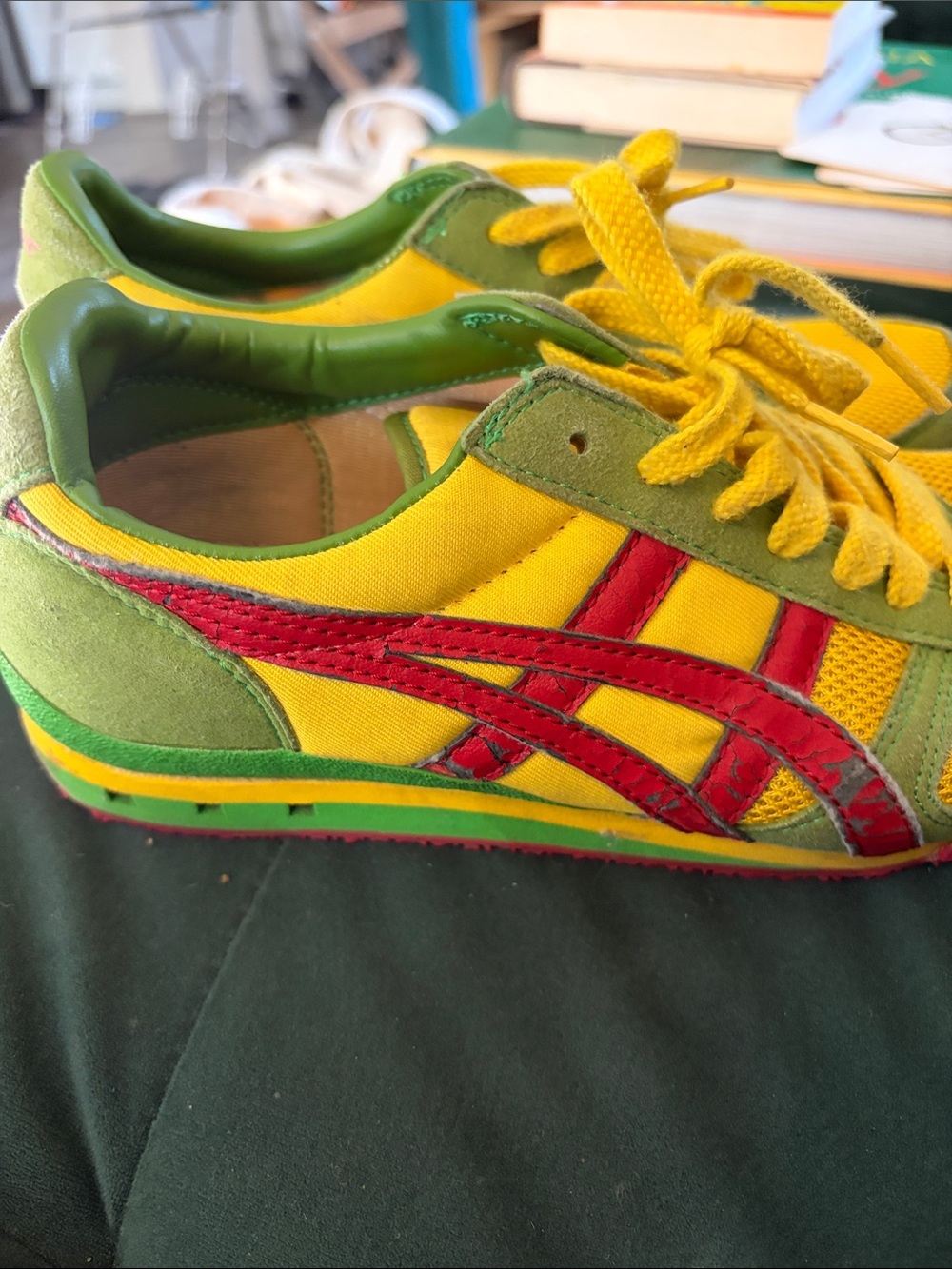 Onitsuka Tiger by Asics Yellow, Green & Red Retro Sneakers - Picture 2 of 6